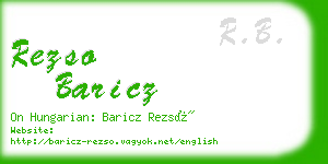 rezso baricz business card